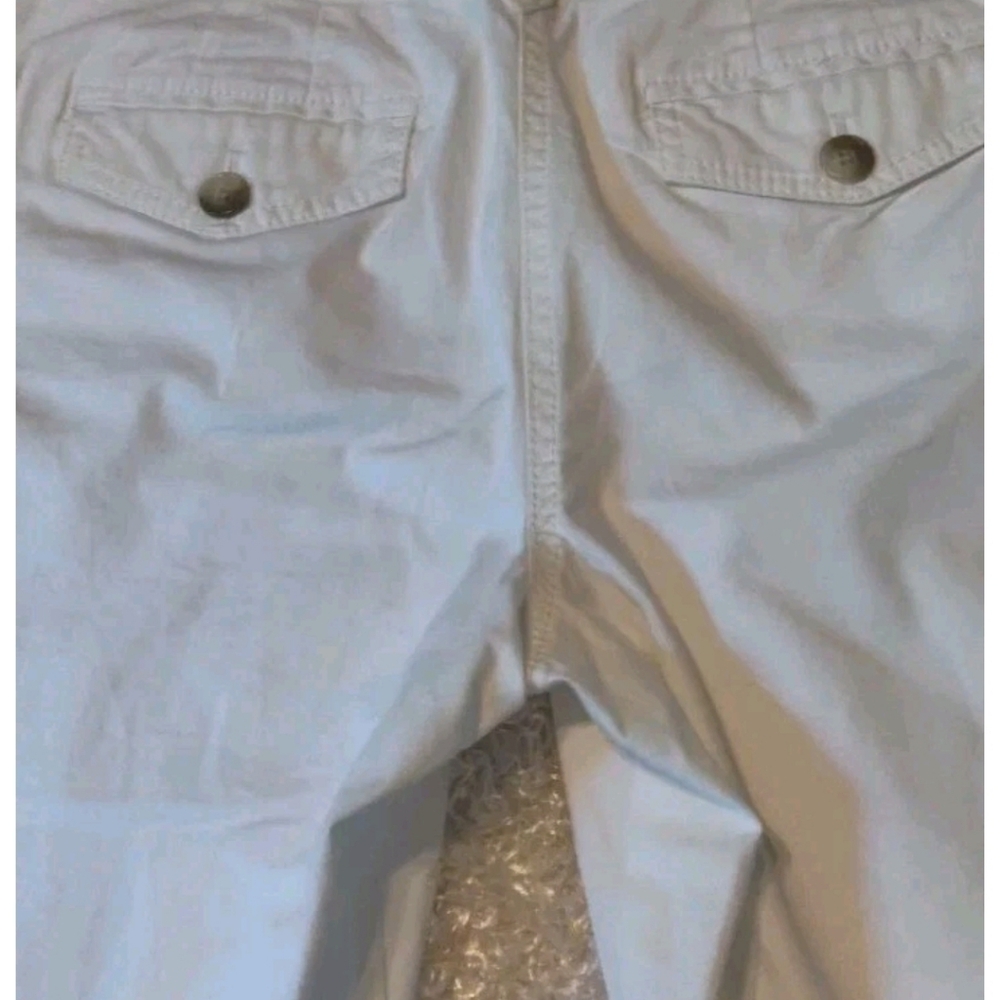 Women's Anne Taylor White Capri Pants Size 12 Pockets And Tie Detail EUC - Picture 4 of 10
